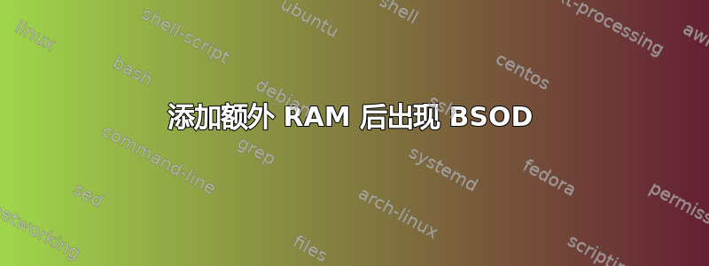 添加额外 RAM 后出现 BSOD