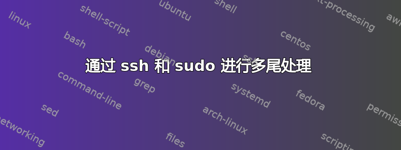 通过 ssh 和 sudo 进行多尾处理