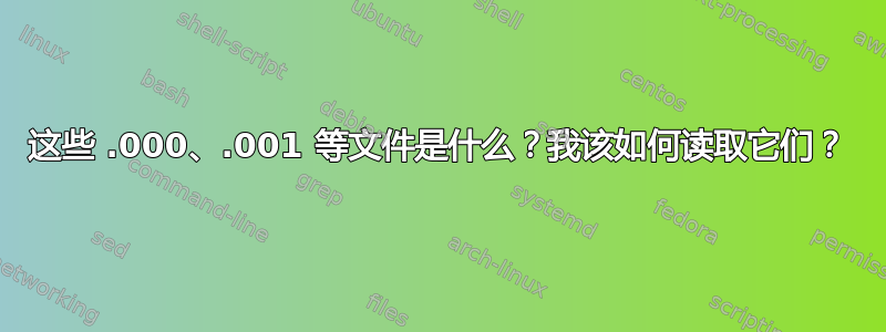 这些 .000、.001 等文件是什么？我该如何读取它们？