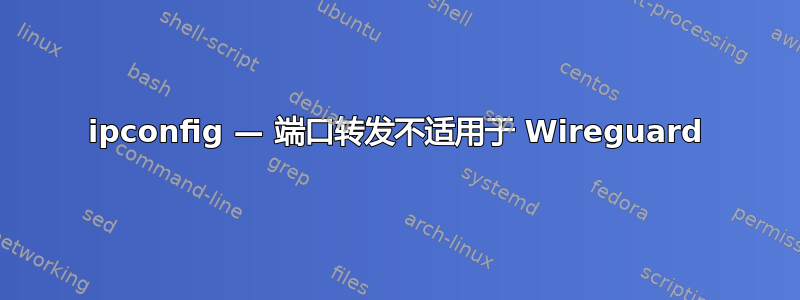 ipconfig — 端口转发不适用于 Wireguard