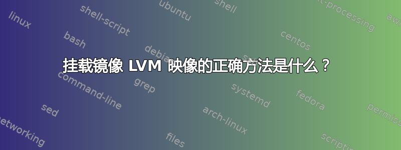 挂载镜像 LVM 映像的正确方法是什么？