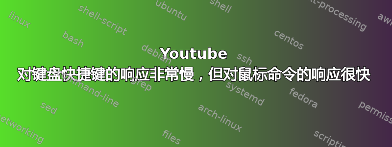 Youtube 对键盘快捷键的响应非常慢，但对鼠标命令的响应很快