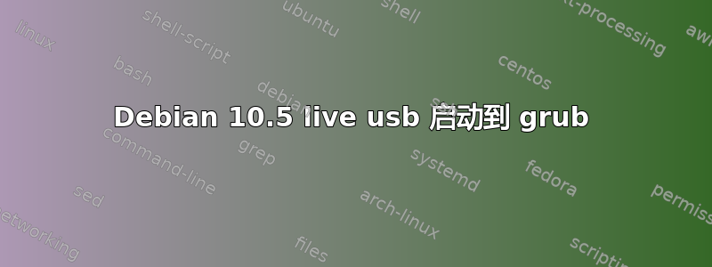 Debian 10.5 live usb 启动到 grub