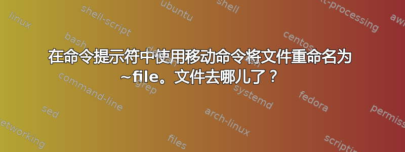 在命令提示符中使用移动命令将文件重命名为 ~file。文件去哪儿了？