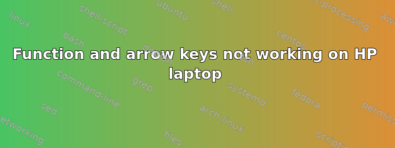 Function and arrow keys not working on HP laptop