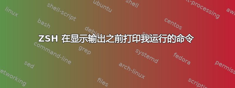 ZSH 在显示输出之前打印我运行的命令