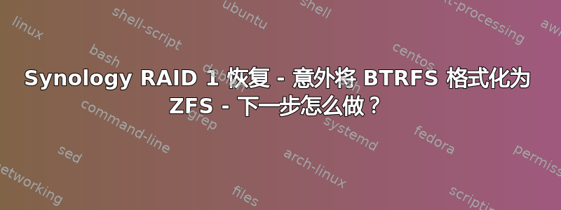 Synology RAID 1 恢复 - 意外将 BTRFS 格式化为 ZFS - 下一步怎么做？