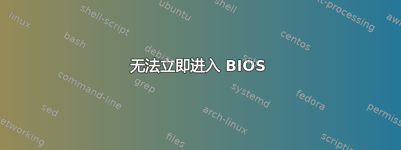 无法立即进入 BIOS