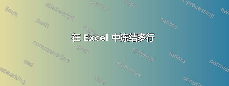 在 Excel 中冻结多行