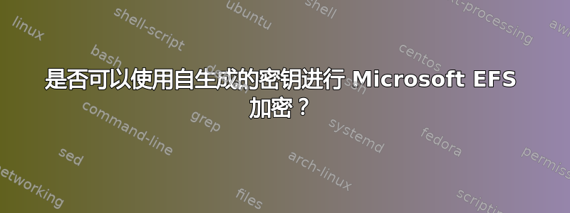 是否可以使用自生成的密钥进行 Microsoft EFS 加密？