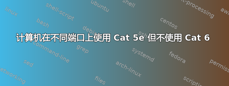 计算机在不同端口上使用 Cat 5e 但不使用 Cat 6