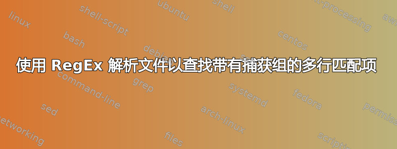 使用 RegEx 解析文件以查找带有捕获组的多行匹配项