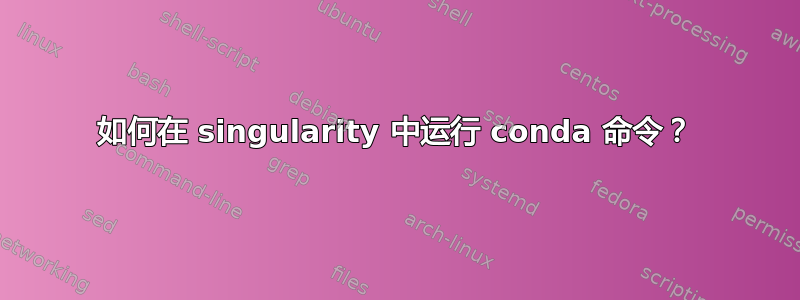 如何在 singularity 中运行 conda 命令？