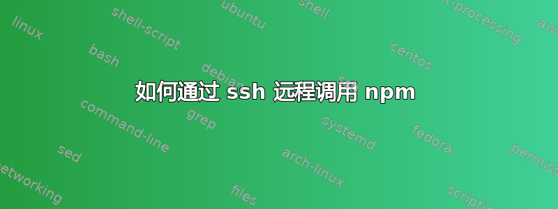 如何通过 ssh 远程调用 npm