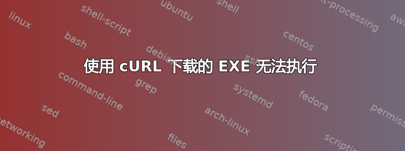 使用 cURL 下载的 EXE 无法执行