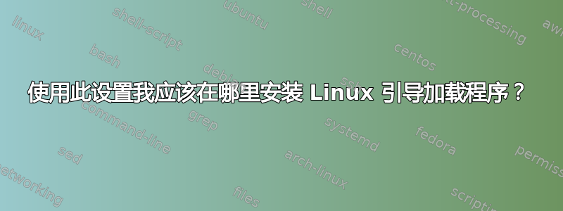 使用此设置我应该在哪里安装 Linux 引导加载程序？