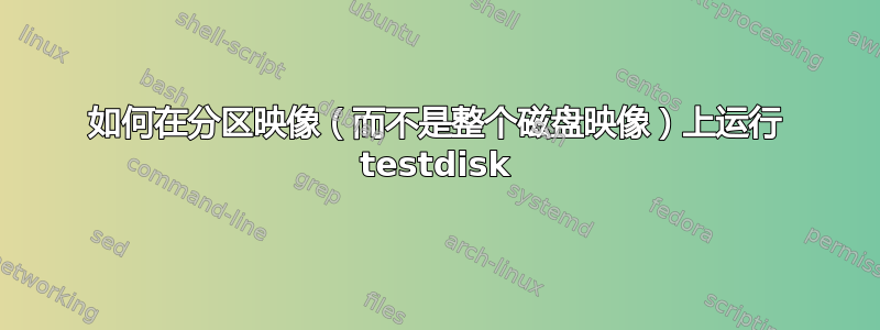 如何在分区映像（而不是整个磁盘映像）上运行 testdisk