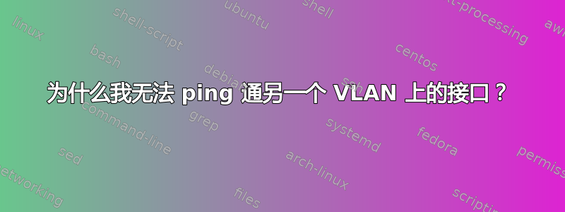 为什么我无法 ping 通另一个 VLAN 上的接口？