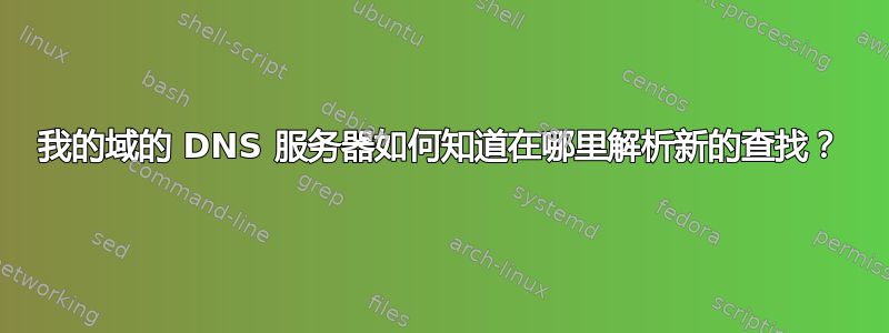 我的域的 DNS 服务器如何知道在哪里解析新的查找？