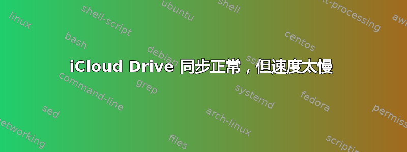 iCloud Drive 同步正常，但速度太慢