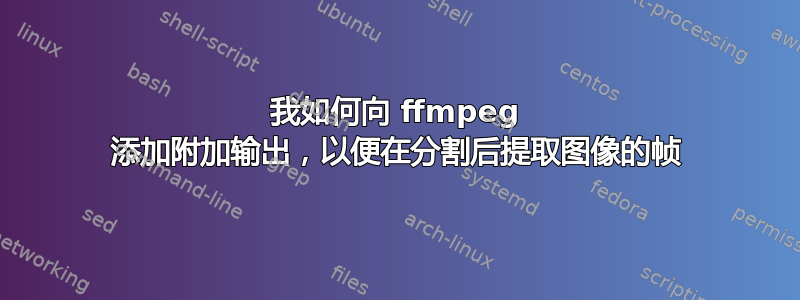 我如何向 ffmpeg 添加附加输出，以便在分割后提取图像的帧