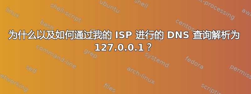 为什么以及如何通过我的 ISP 进行的 DNS 查询解析为 127.0.0.1？