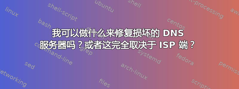 我可以做什么来修复损坏的 DNS 服务器吗？或者这完全取决于 ISP 端？