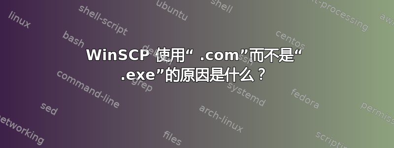 WinSCP 使用“ .com”而不是“ .exe”的原因是什么？