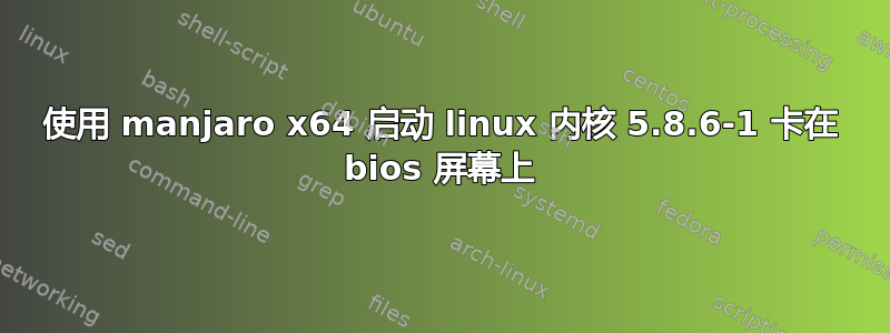 使用 manjaro x64 启动 linux 内核 5.8.6-1 卡在 bios 屏幕上