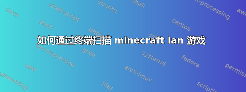 如何通过终端扫描 minecraft lan 游戏