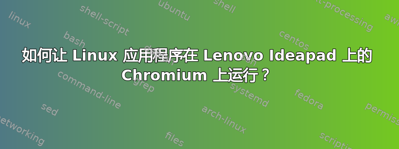 如何让 Linux 应用程序在 Lenovo Ideapad 上的 Chromium 上运行？