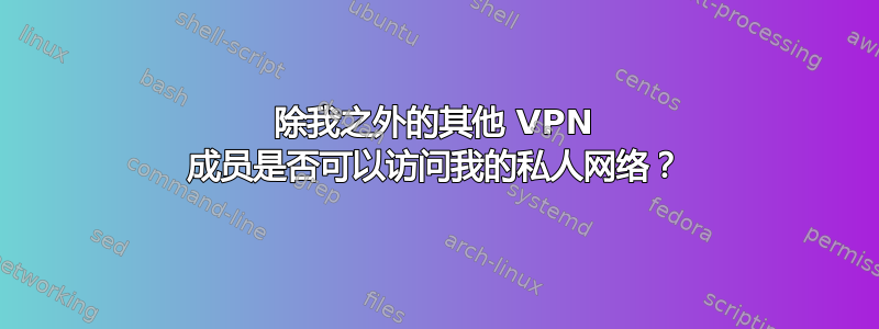 除我之外的其他 VPN 成员是否可以访问我的私人网络？