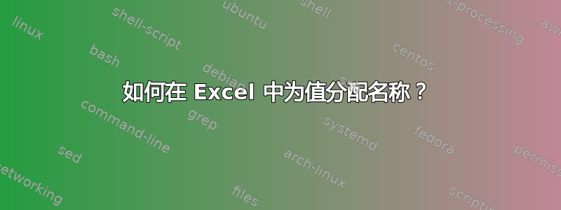 如何在 Excel 中为值分配名称？