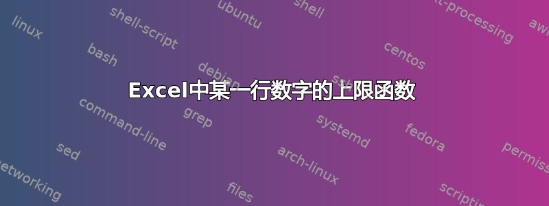 Excel中某一行数字的上限函数