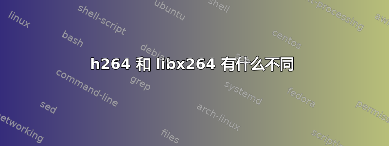 h264 和 libx264 有什么不同