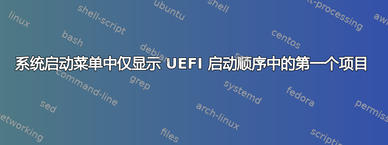 系统启动菜单中仅显示 UEFI 启动顺序中的第一个项目