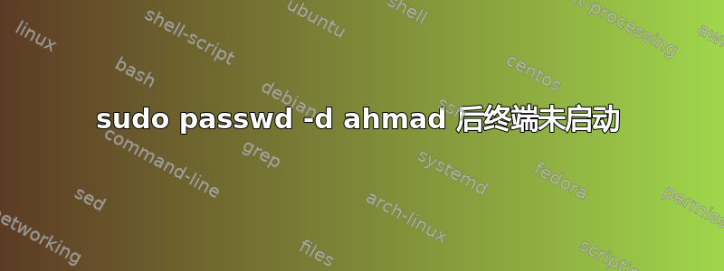 sudo passwd -d ahmad 后终端未启动