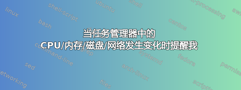 当任务管理器中的 CPU/内存/磁盘/网络发生变化时提醒我