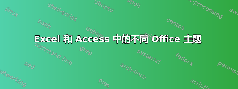 Excel 和 Access 中的不同 Office 主题