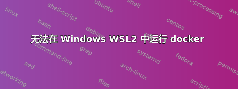 无法在 Windows WSL2 中运行 docker