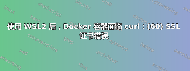 使用 WSL2 后，Docker 容器面临 curl：(60) SSL 证书错误