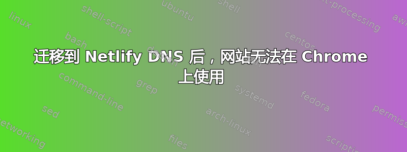 迁移到 Netlify DNS 后，网站无法在 Chrome 上使用