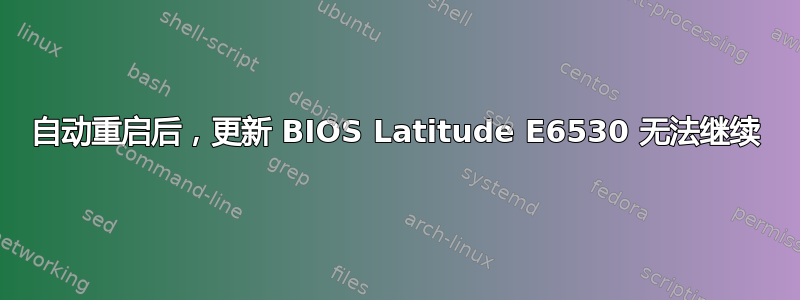 自动重启后，更新 BIOS Latitude E6530 无法继续