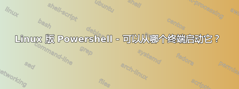 Linux 版 Powershell - 可以从哪个终端启动它？