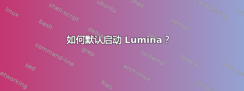 如何默认启动 Lumina？ 