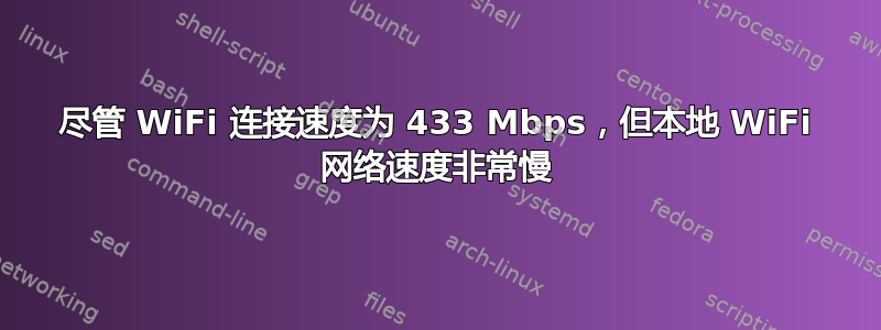 尽管 WiFi 连接速度为 433 Mbps，但本地 WiFi 网络速度非常慢