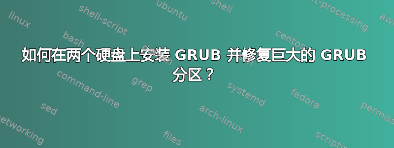 如何在两个硬盘上安装 GRUB 并修复巨大的 GRUB 分区？