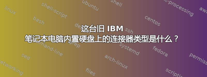 这台旧 IBM 笔记本电脑内置硬盘上的连接器类型是什么？