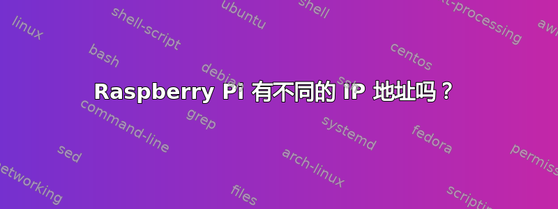 Raspberry Pi 有不同的 IP 地址吗？