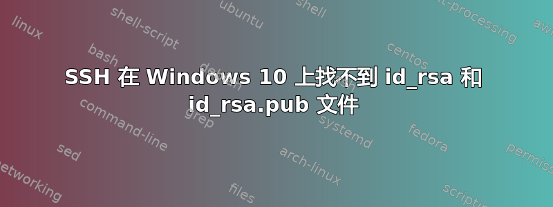 SSH 在 Windows 10 上找不到 id_rsa 和 id_rsa.pub 文件